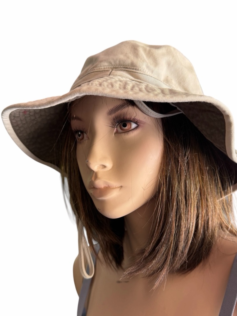 Dockers Vintage Unisex Bucket Sun Hat Size XL Crème Color Underchin Strap - Picture 1 of 6